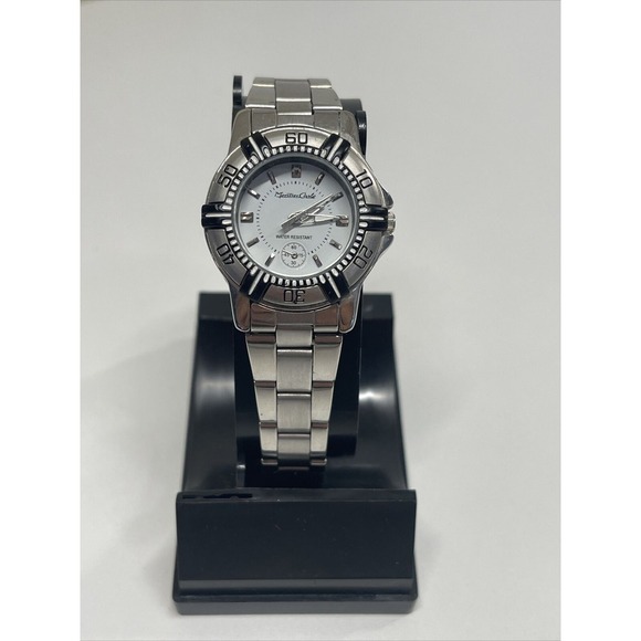 Montres‎ Carlo Watch Stainless Steel White Face Waterproof WORKS!!! - Picture 1 of 8